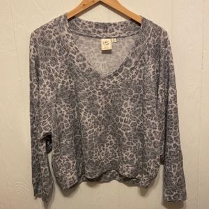 White Crow Animal Print Super Soft Top S